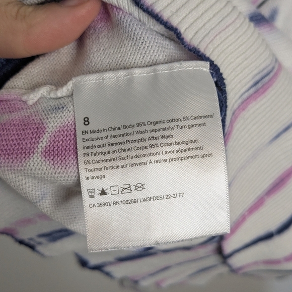 Lululemon Tie Dye Crewneck Cashmere Blend Sweater - size 8 - Picture 5 of 8